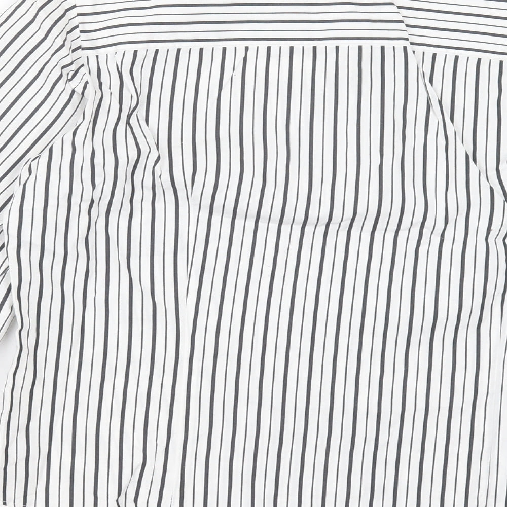 Gerry Weber Womens White Striped Cotton Basic Button-Up Size 10 Collared