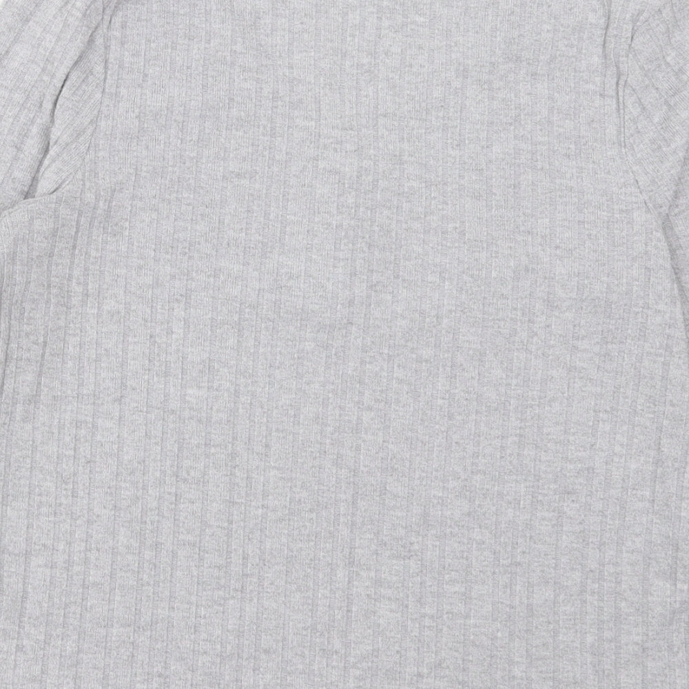 Primark Womens Grey V-Neck Polyester Pullover Jumper Size M