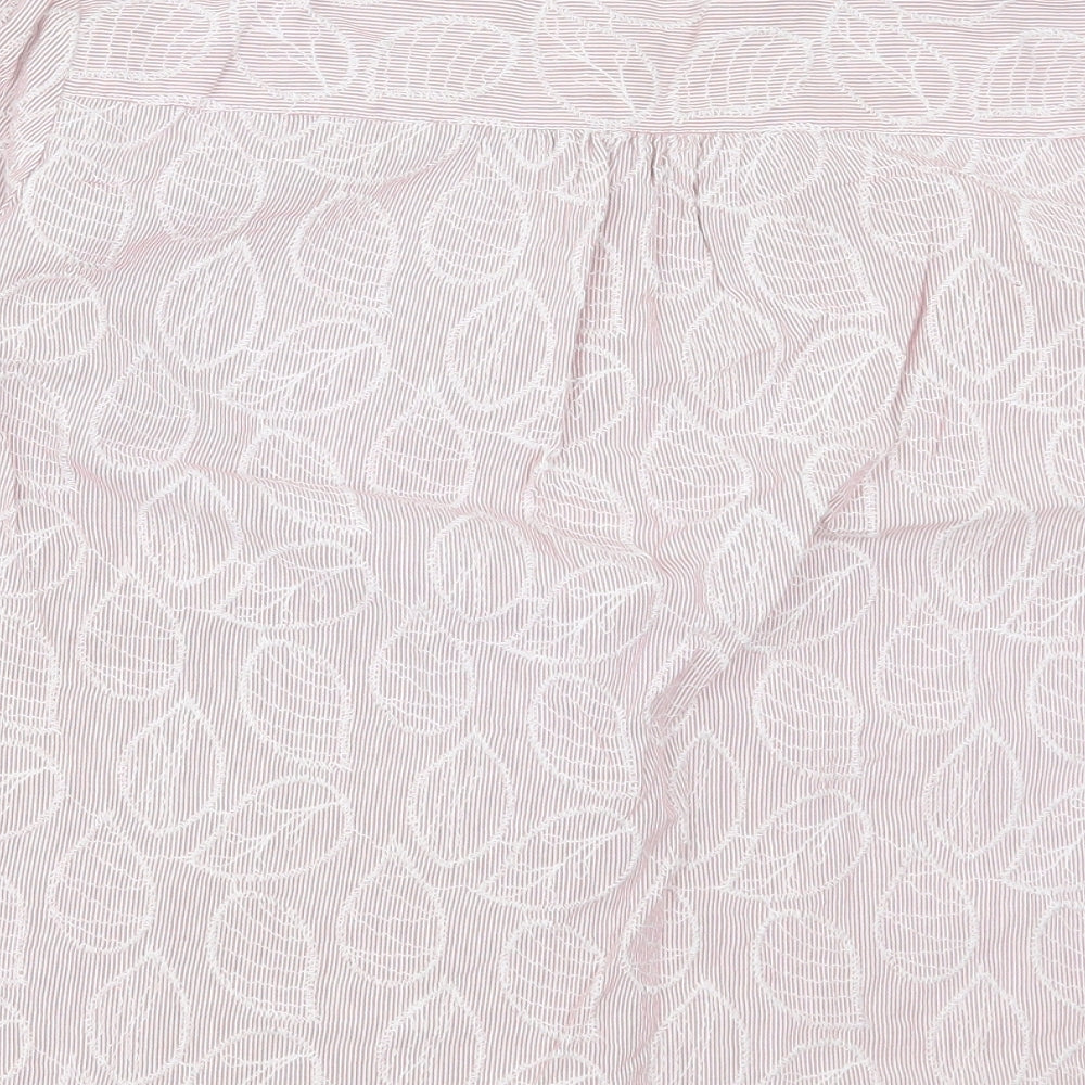Faithful & True Womens Pink Geometric Polyester Basic Polo Size 12 V-Neck