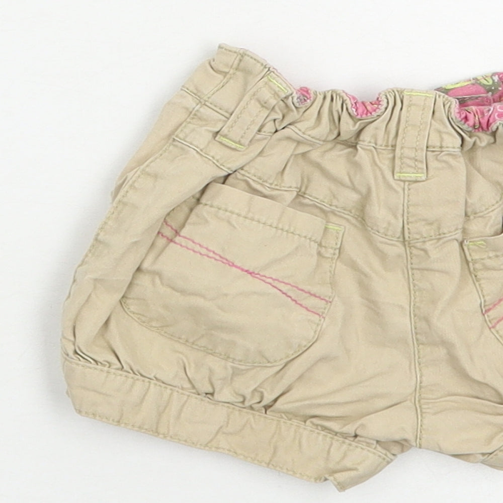 Dunnes Stores Baby Beige Cotton Cropped Trousers Size 12-18 Months Button