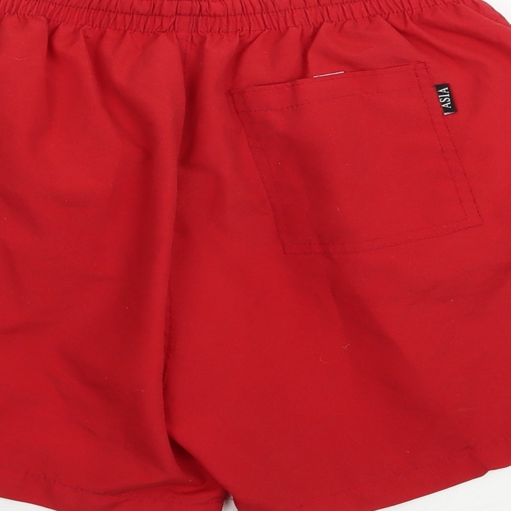 Asia Line Womens Red Polyester Bermuda Shorts Size S L4 in Regular Drawstring