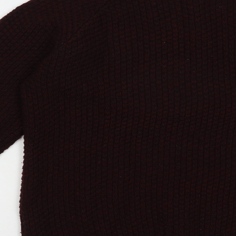 Cedarwood State Mens Purple Crew Neck Acrylic Pullover Jumper Size S