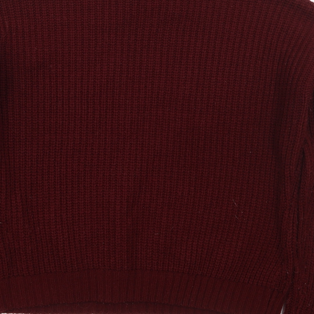 New Look Girls Red Crew Neck Acrylic Pullover Jumper Size 14-15 Years Pullover