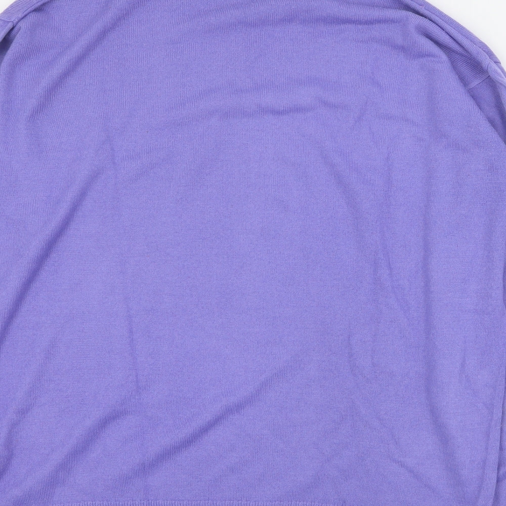 St Bernard Womens Purple High Neck Acrylic Pullover Jumper Size 14