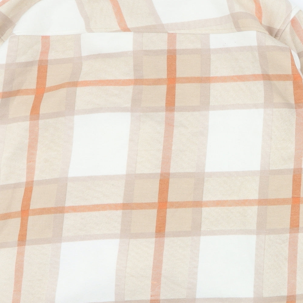 Rising Womens Orange Plaid Jacket Size S Button