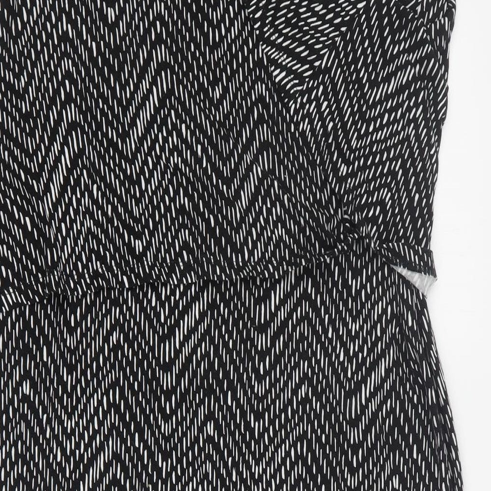 Target Womens Black Geometric Viscose A-Line Size XL V-Neck Pullover