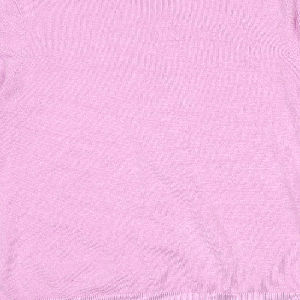 Dunnes Stores Womens Pink Collared Viscose Cardigan Jumper Size M