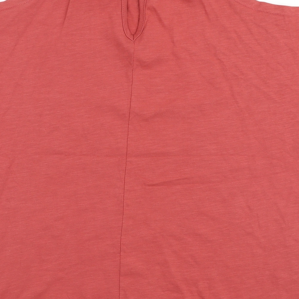 New Look Womens Orange 100% Cotton Jersey T-Shirt Size 8 Round Neck - Cold shoulder