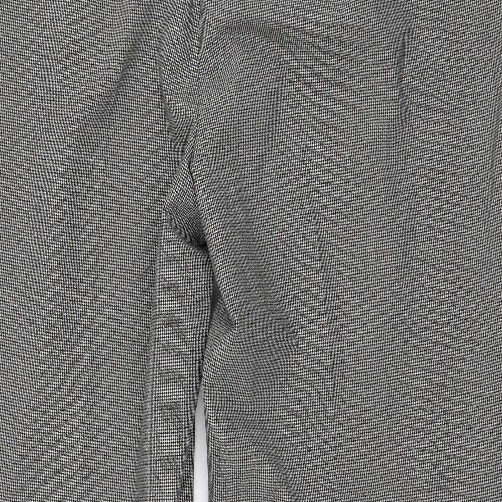 Marks and Spencer Womens Grey Polyester Carrot Trousers Size 16 L25 in Regular Zip