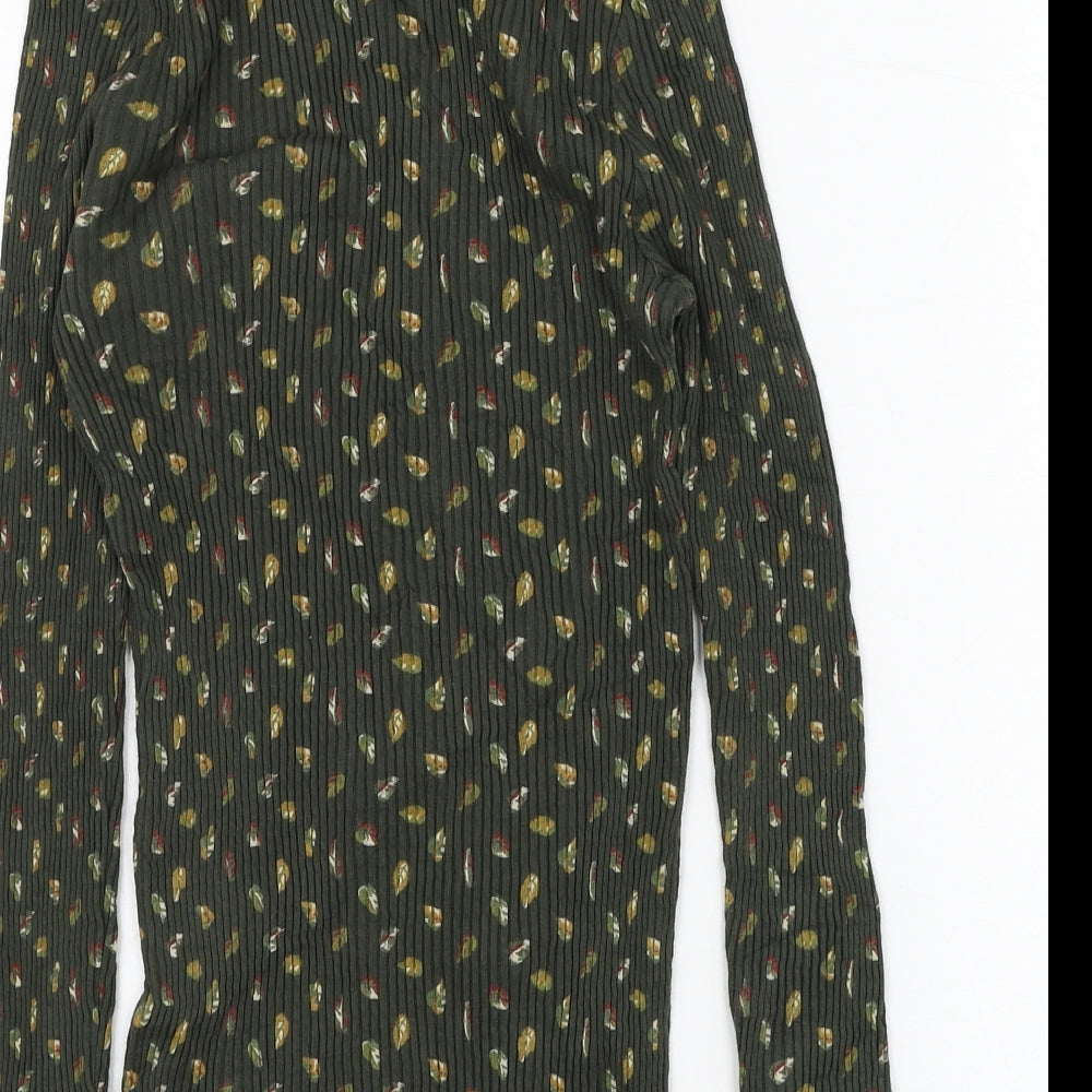 NEXT Womens Green Floral Cotton Pullover Sweatshirt Size 8 Pullover