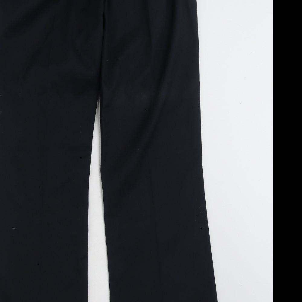 Meltemi Womens Black Polyester Trousers Size 12 L31 in Regular Zip