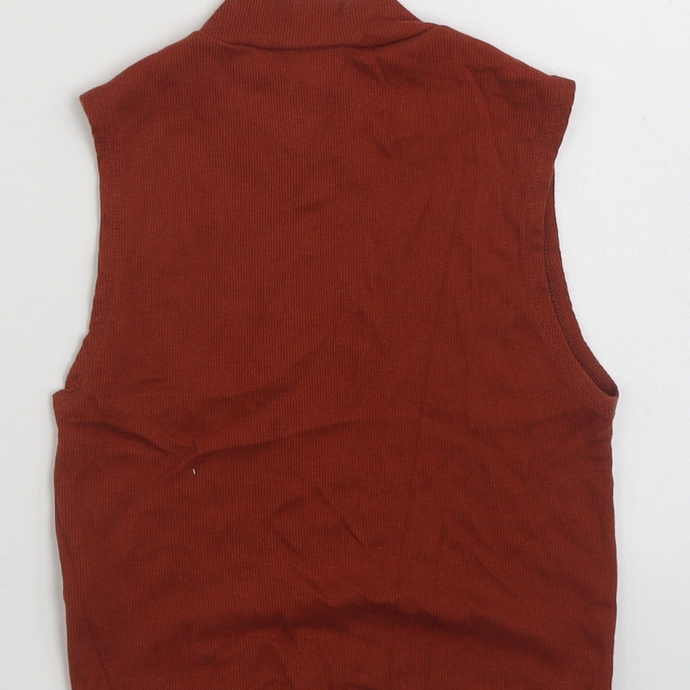 Topshop Womens Brown Cotton Pullover Sweatshirt Size 6 Pullover