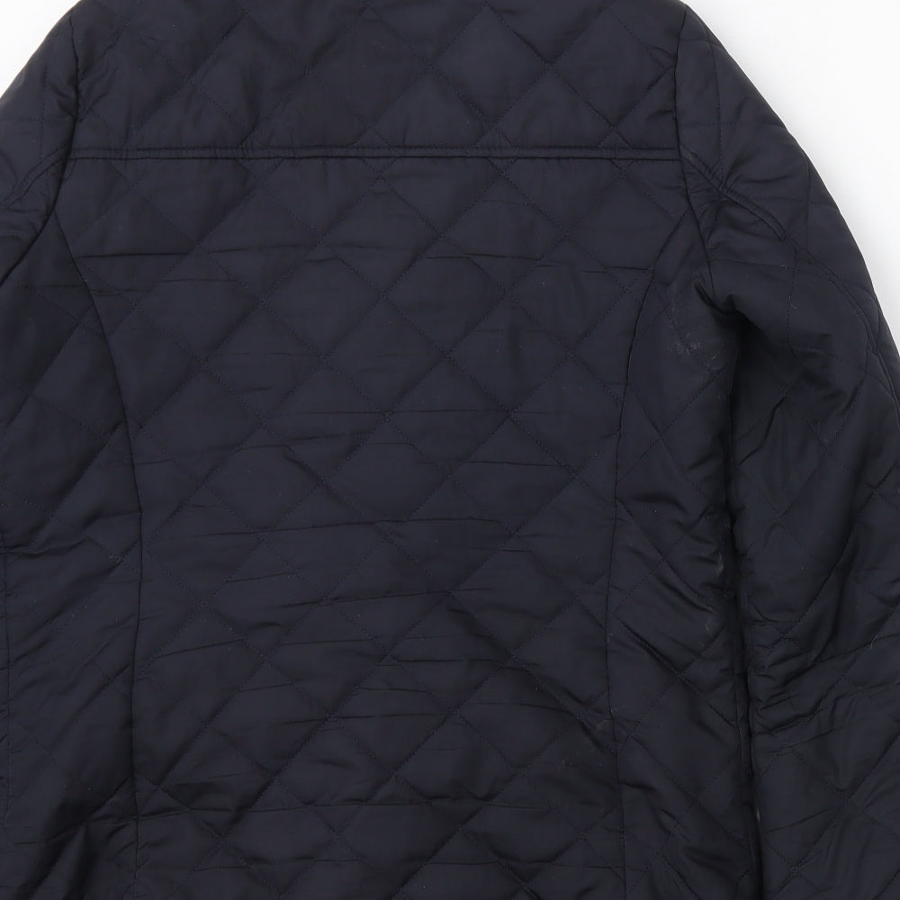 Dorothy Perkins Womens Blue Argyle/Diamond Quilted Jacket Size 10