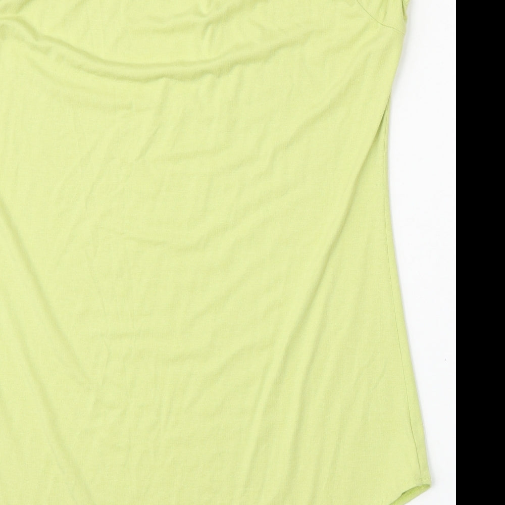 Marks & Spencer Womens Green Viscose Basic Blouse Size 14 Round Neck