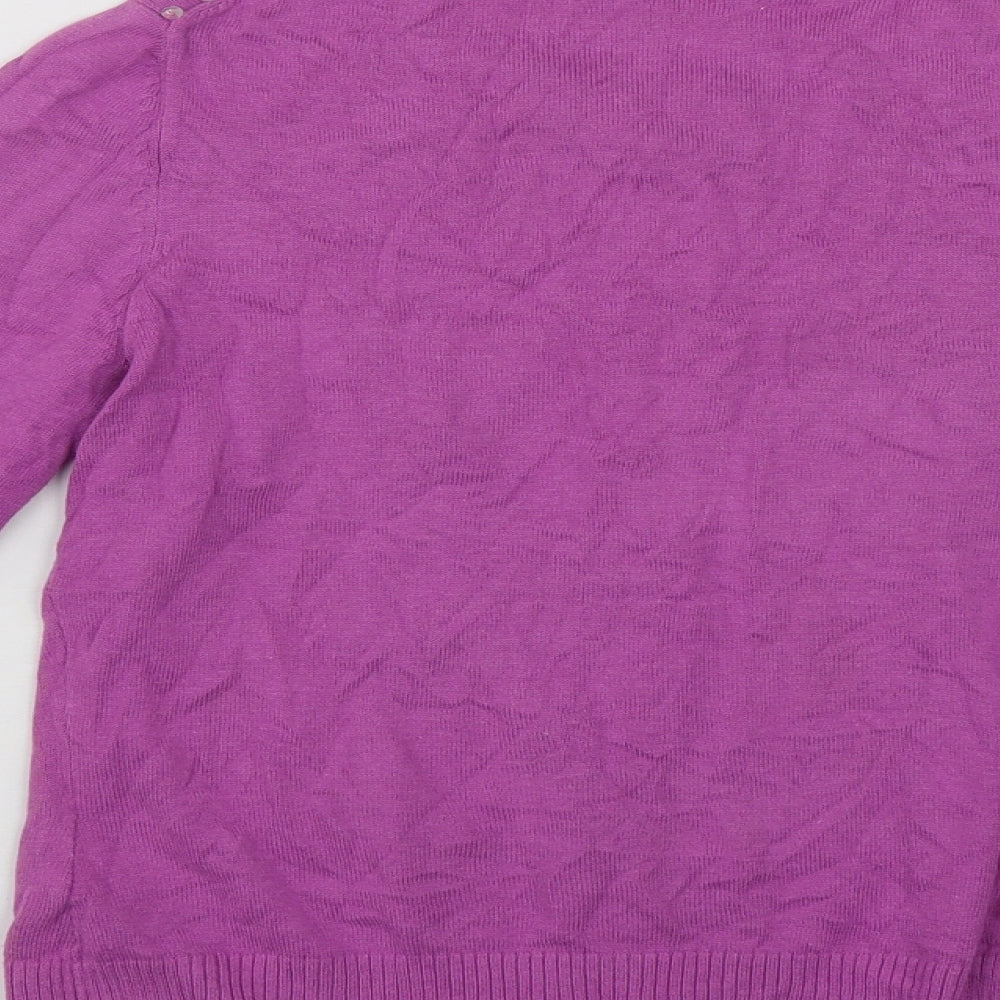 Gap Womens Purple Roll Neck Cotton Cardigan Jumper Size S