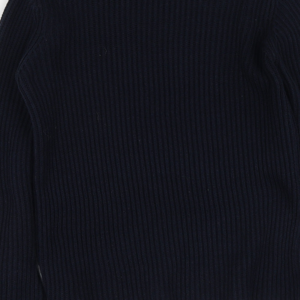 Papaya Womens Blue Round Neck Acrylic Pullover Jumper Size S