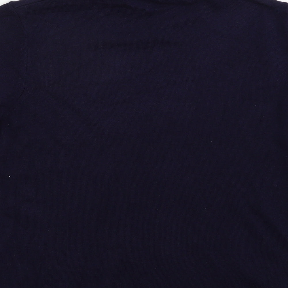 Gollehaug Womens Blue Mock Neck Acrylic Pullover Jumper Size 14