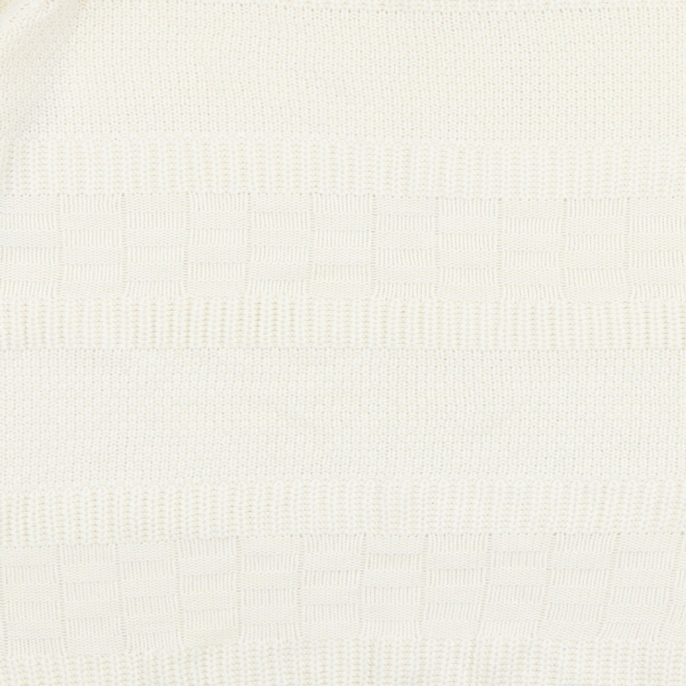Isle Womens Ivory Round Neck Acrylic Pullover Jumper Size L