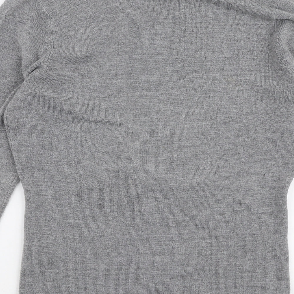 Debenhams Womens Grey Boat Neck Acrylic Cardigan Jumper Size 12