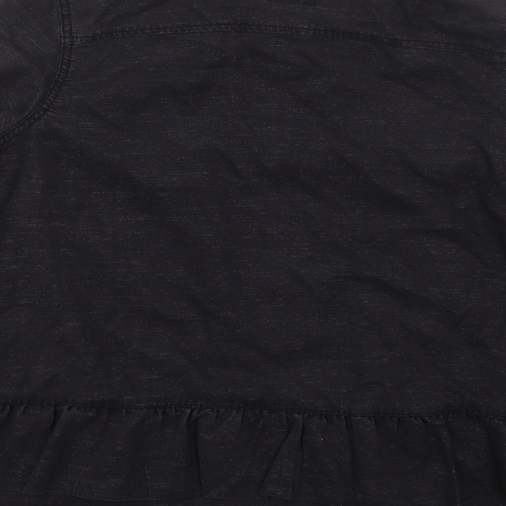 NEXT Womens Grey Polyester Basic Button-Up Size 14 Collared
