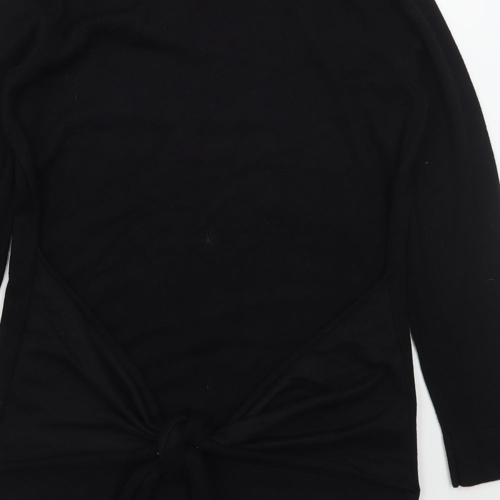 Papaya Womens Black Mock Neck Viscose Pullover Jumper Size 14