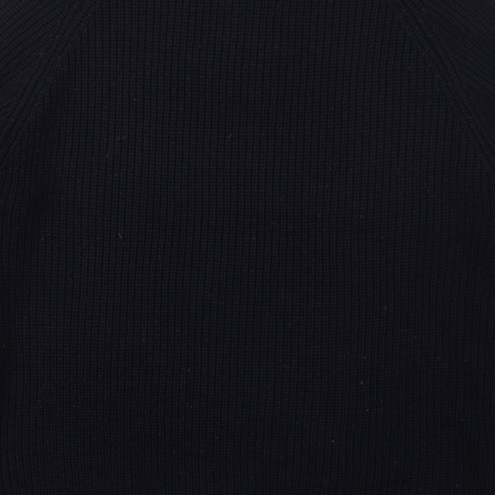 H & Lewis Mens Blue V-Neck Acrylic Pullover Jumper Size 2XL