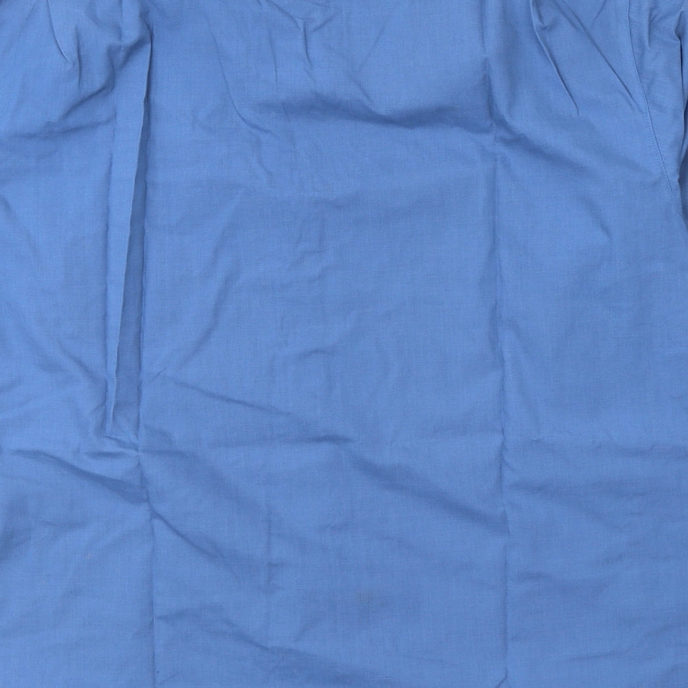 Infuse Mens Blue Polyester Button-Up Size XL Collared Button
