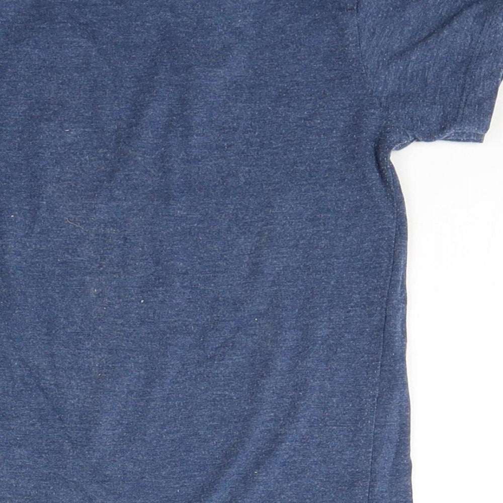 URBN DEPT Boys Blue Cotton Basic T-Shirt Size 4 Years Round Neck Pullover