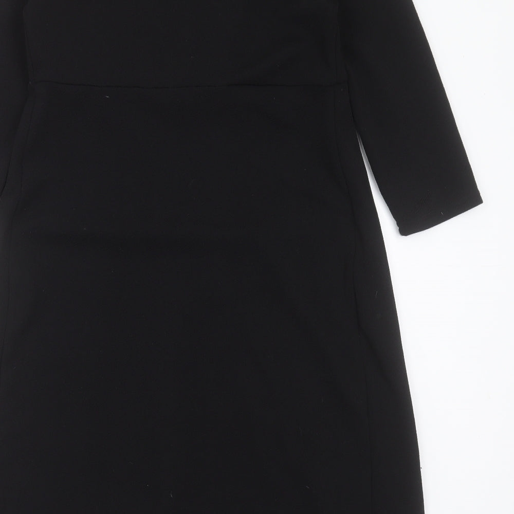 New Look Womens Black Polyester A-Line Size 12 V-Neck Pullover