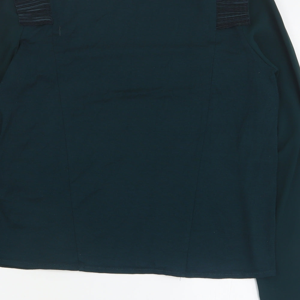 Zara Womens Green Polyester Basic Blouse Size M Round Neck