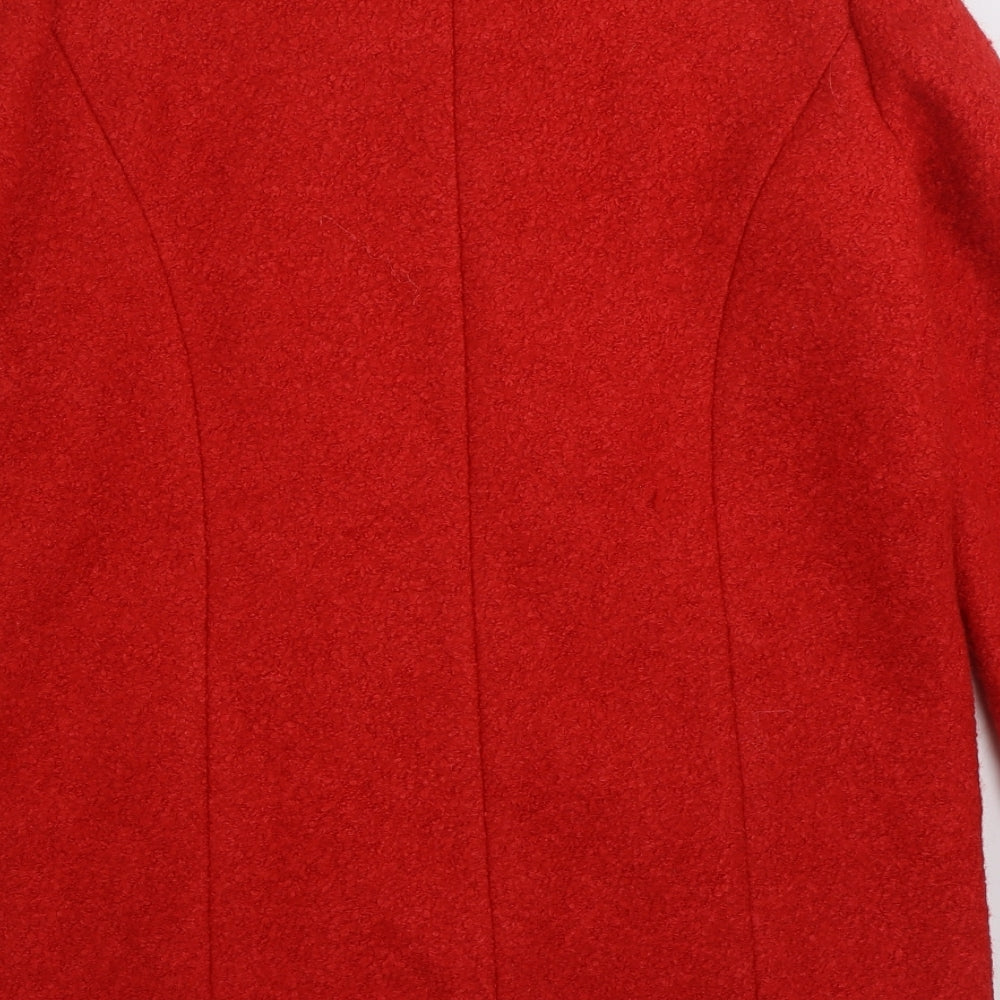 Matalan Womens Red Pea Coat Coat Size 10 Snap
