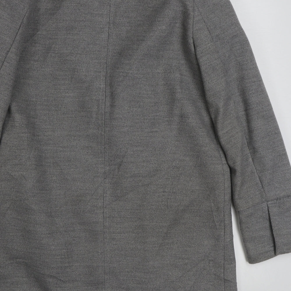 Topshop Womens Grey Overcoat Coat Size 8 Zip