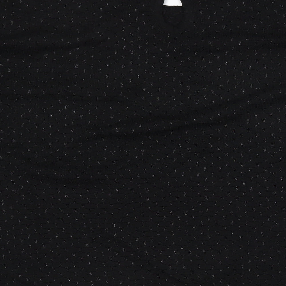 Per Una Womens Black Round Neck Geometric Acrylic Pullover Jumper Size 12