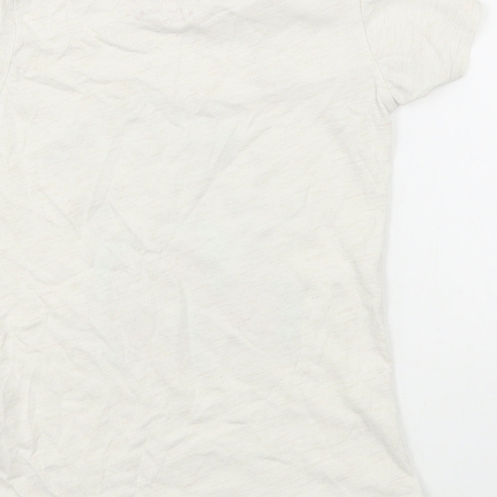 Primark Girls White Cotton Basic T-Shirt Size 7-8 Years Round Neck Pullover