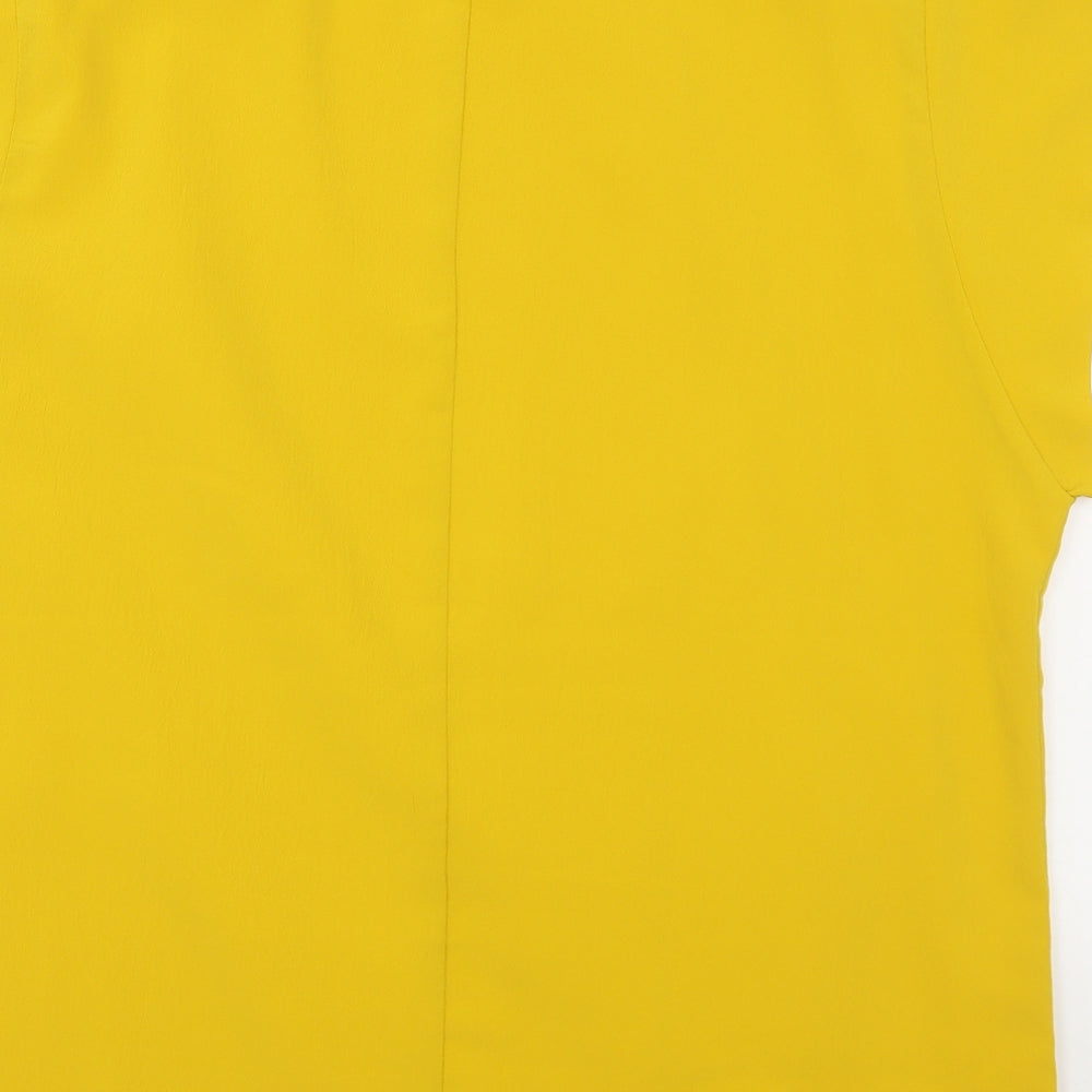 Capsule Womens Yellow Viscose Basic Blouse Size L Boat Neck