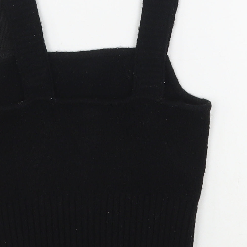 H&M Womens Black Polyester Basic Tank Size XS Square Neck