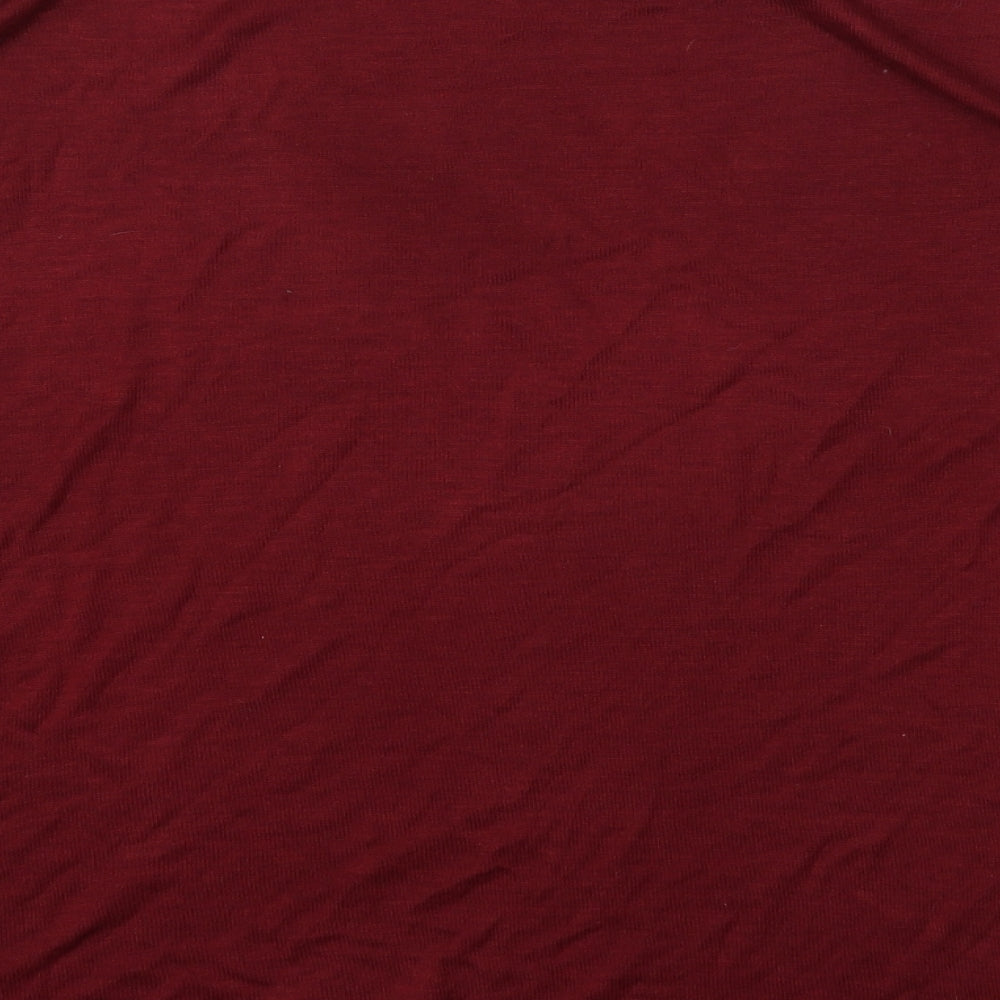 H&M Womens Red Round Neck Viscose Pullover Jumper Size S