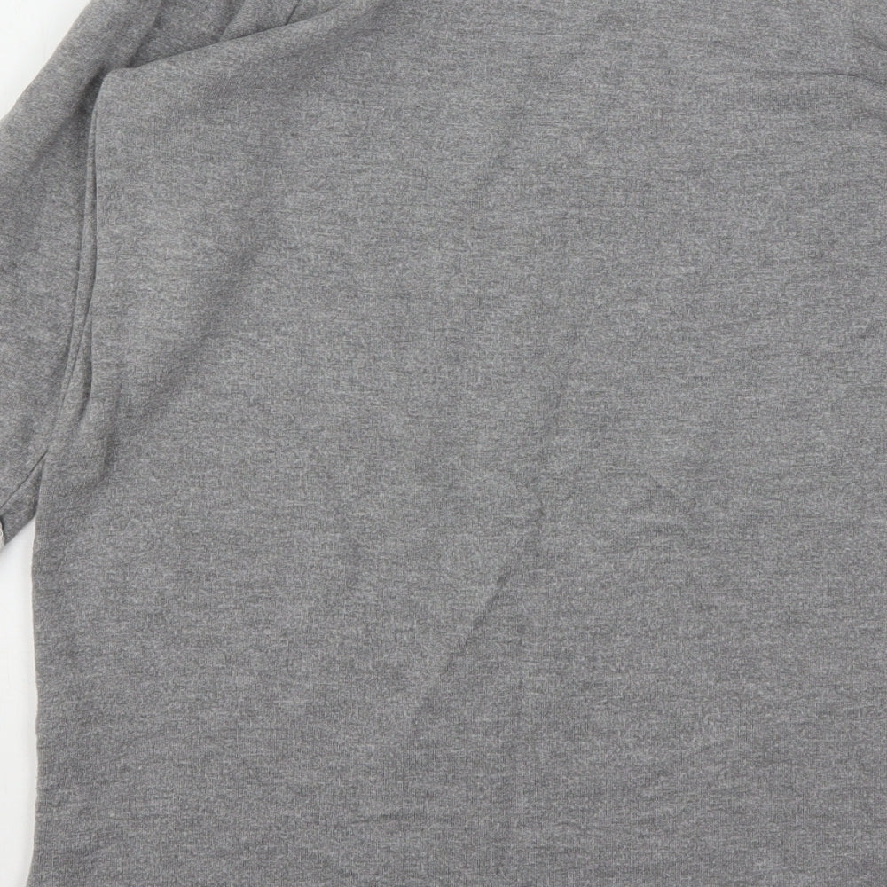 TU Womens Grey Vinyl Pullover Sweatshirt Size 10