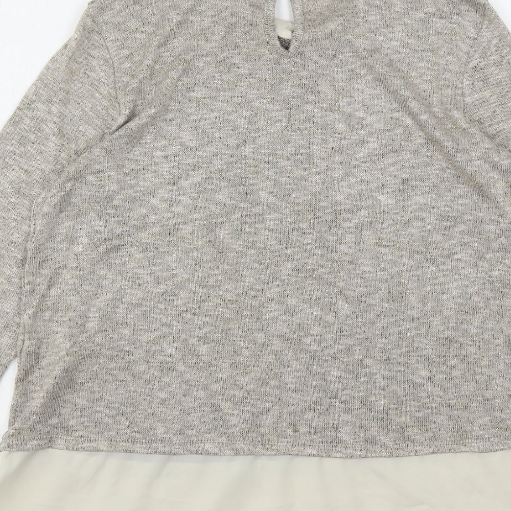 George Womens Beige Collared Viscose Pullover Jumper Size 14