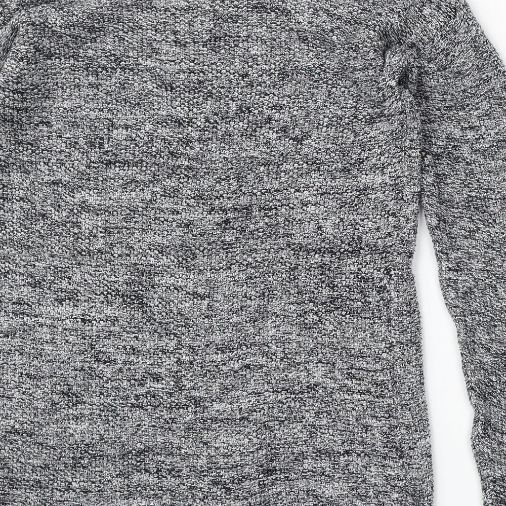 H&M Womens Grey V-Neck Cotton Pullover Jumper Size XS
