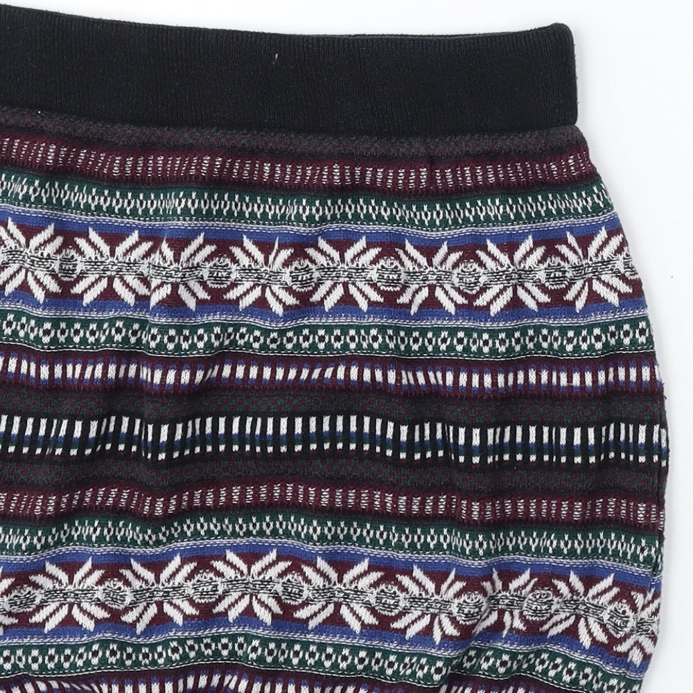 BDG Womens Multicoloured Geometric Cotton A-Line Skirt Size M Regular