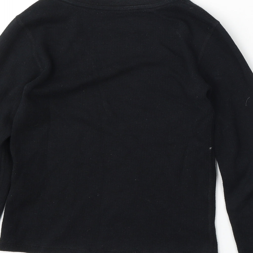 Marks & Spencer Girls Black Cotton Pullover Sweatshirt Size 7-8 Years