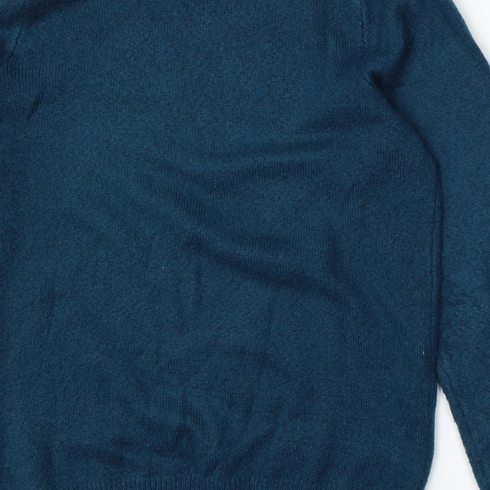 Marks and Spencer Mens Blue Round Neck Polyester Pullover Jumper Size S