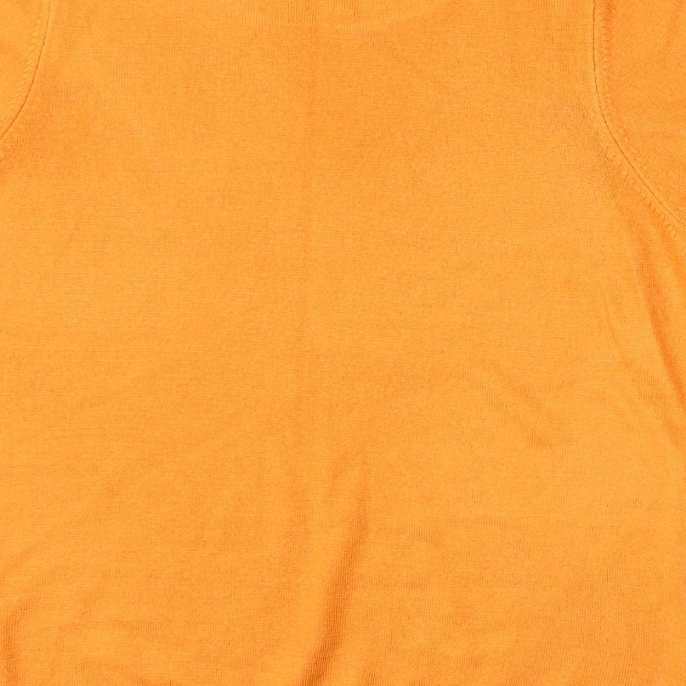 Marks & Spencer Womens Orange Round Neck Acrylic Pullover Jumper Size 16