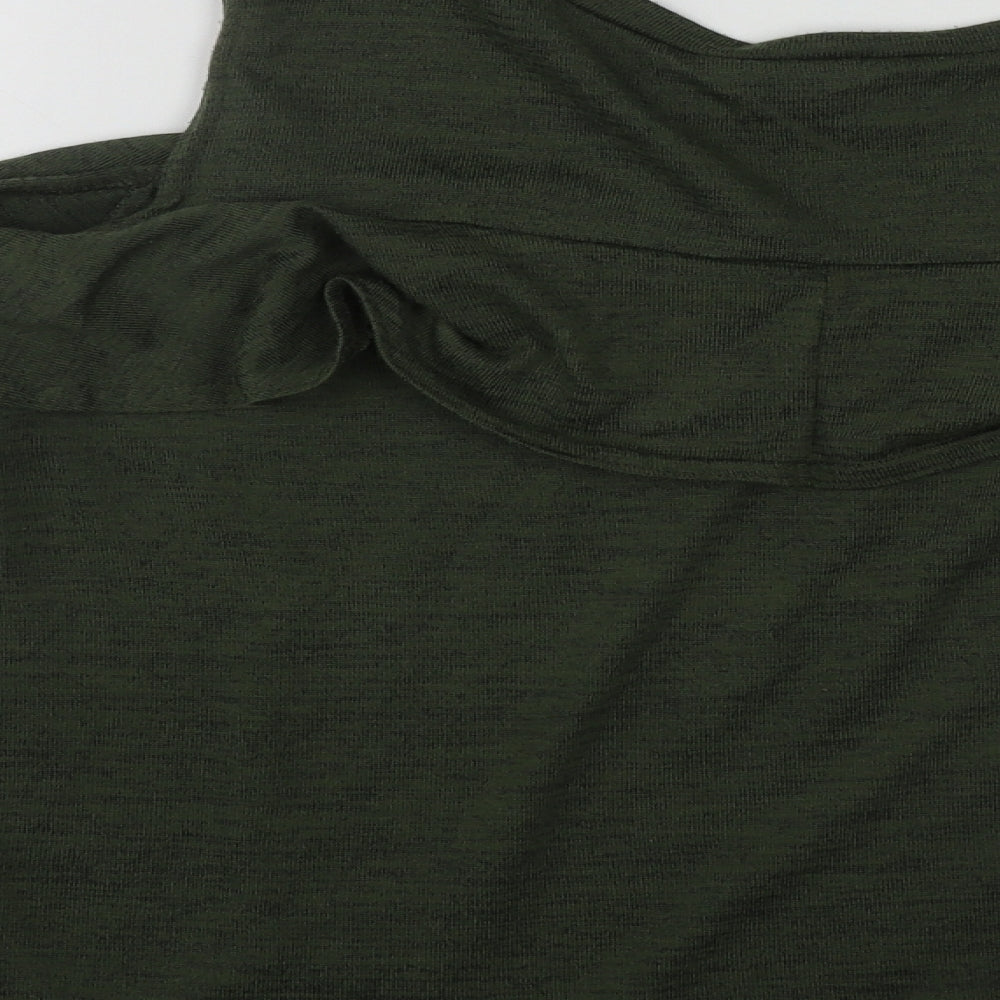 Select Womens Green Polyester Basic Blouse Size 16 Round Neck