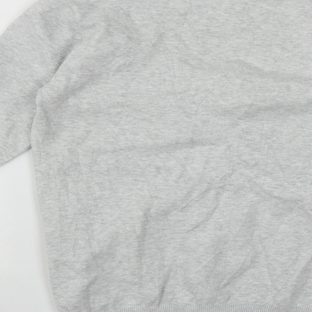 Debenhams Womens Grey Scoop Neck Cotton Pullover Jumper Size 8