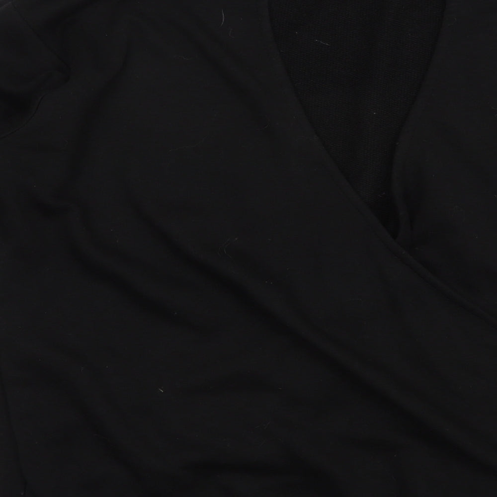 New Look Womens Black Cotton Pullover Sweatshirt Size 8 Pullover