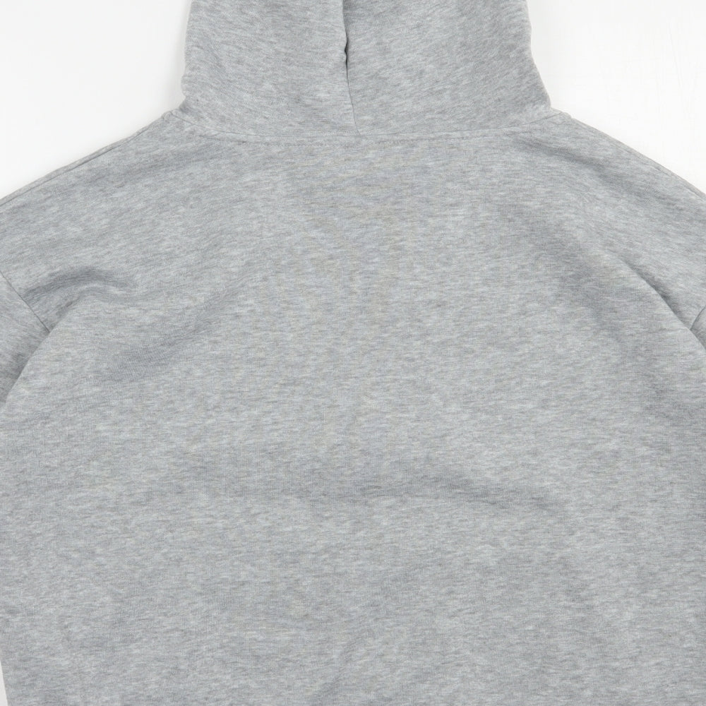 SheIn Womens Grey Polyester Full Zip Hoodie Size S Zip