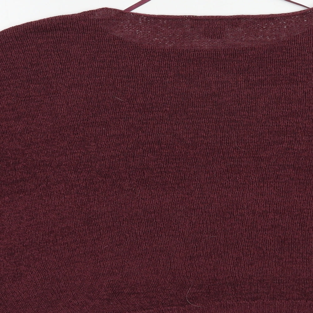 Primark Womens Purple Boat Neck Nylon Pullover Jumper Size 10