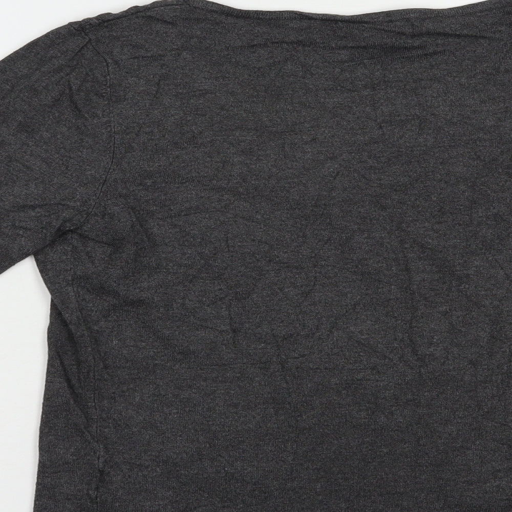 Per Una Womens Grey Boat Neck Viscose Pullover Jumper Size 12